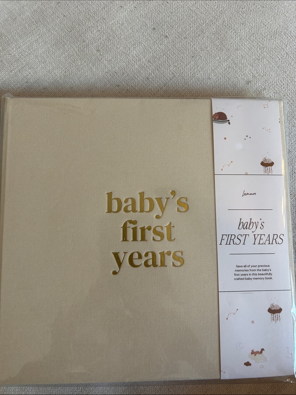 Lamare Baby’s First Years Memory Book - Cream with Gold Foil (brand new)